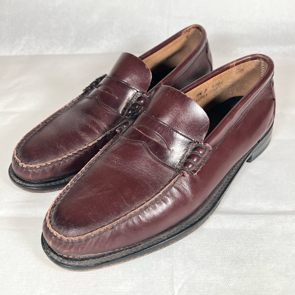 Mens Size 9 Florsheim Brown Leather Loafers Shoes